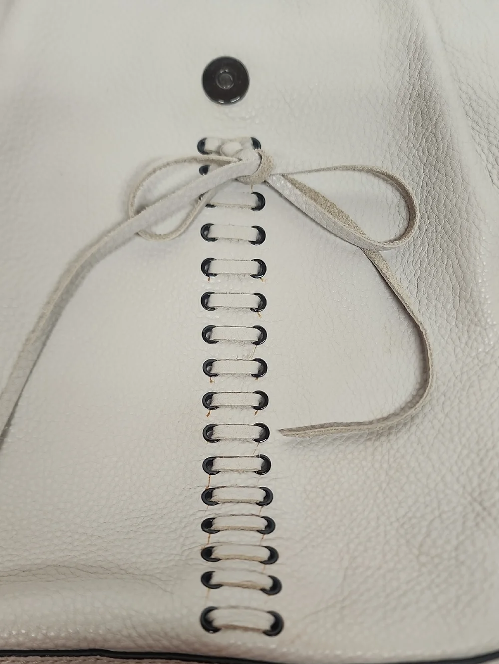 Rebecca Minkoff Soft Leather Lace Up Tassel Drawstring Backpack-Beautiful Lining